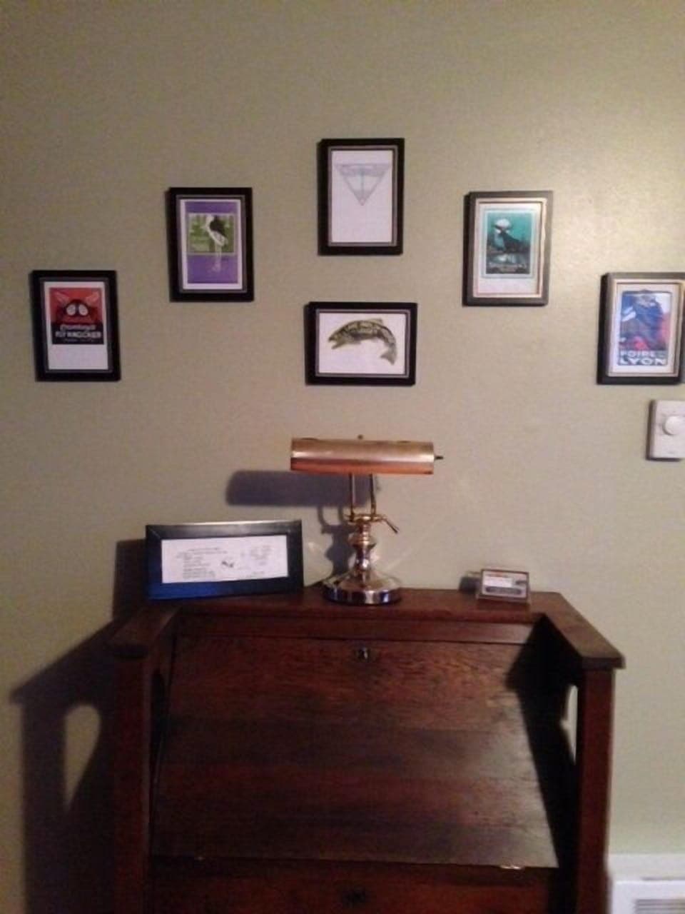 Old Craftsman style secretary located in living room.