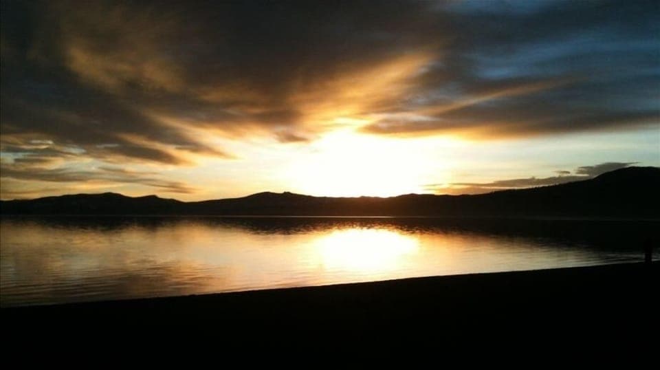 Sunset at the beach a few blocks away.