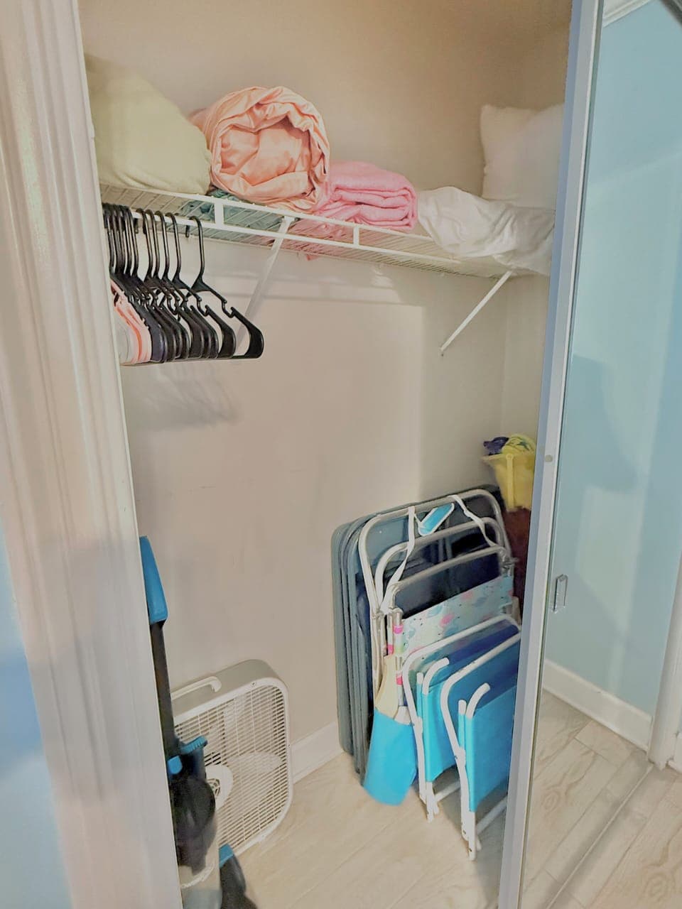 Bedroom Closet equipped with beach toys and extra beach chairs 