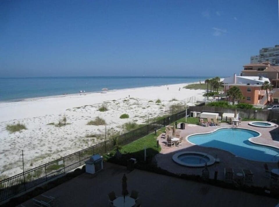 View of pool from balcony