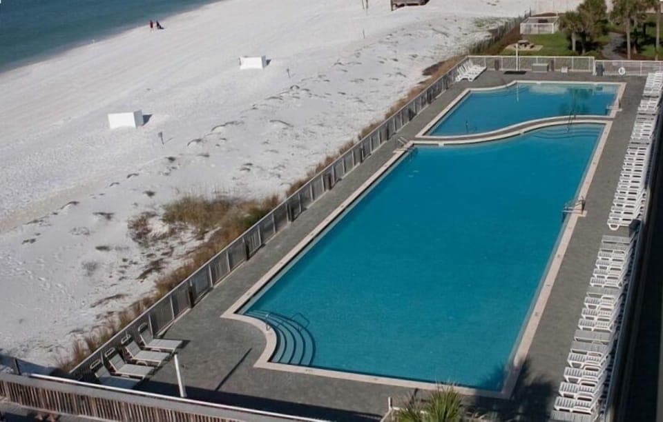 View of the Pool from Our Balcony
