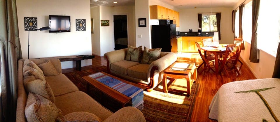 Hale Living room and view of dining/kitchen.