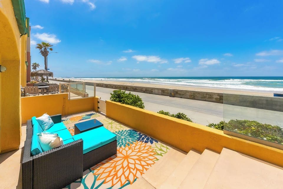 Outside private patio with beautiful beach/boardwalk views