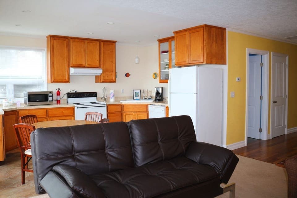 SurfSounds kitchen viewed from family room.