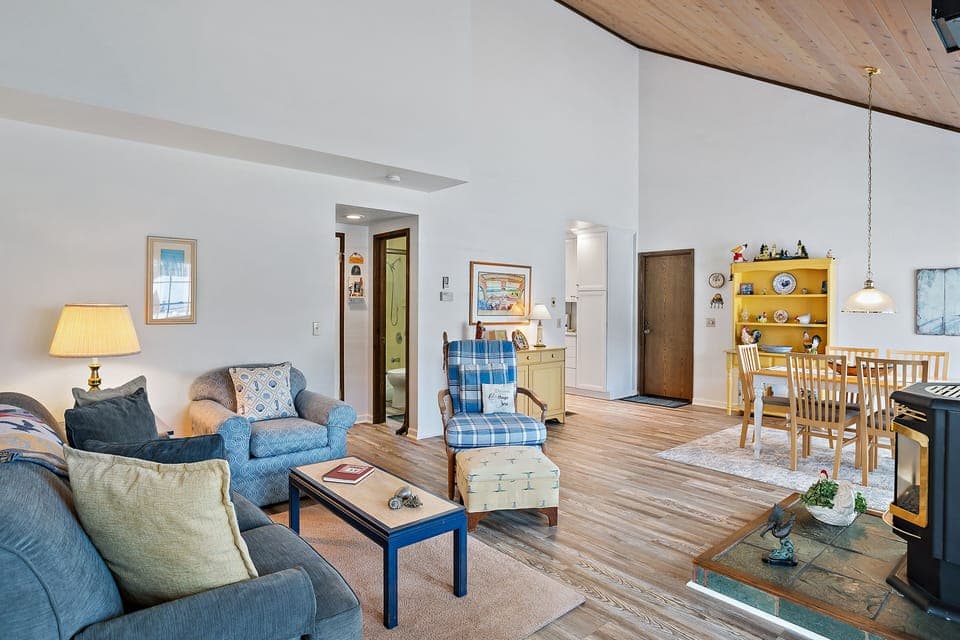 Light filled living/dining and kitchen(left of dining table).