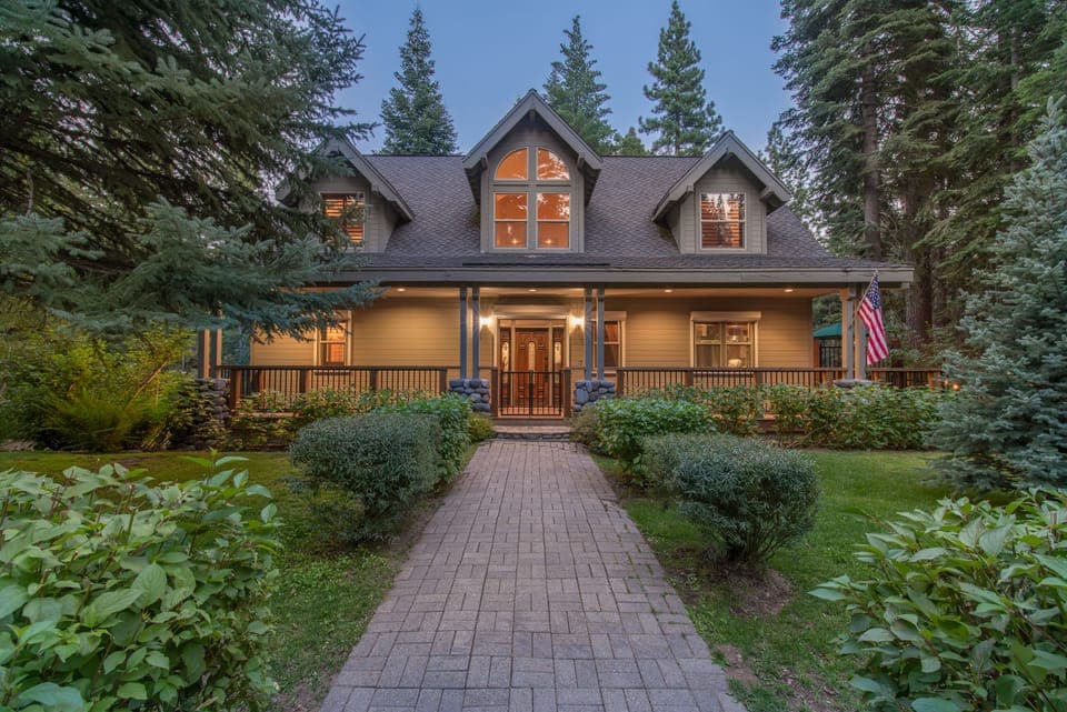 Front of house at dusk