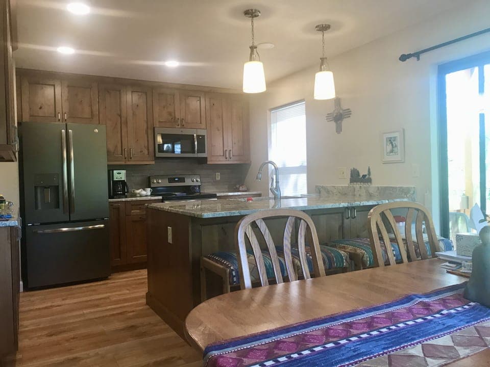 Kitchen and part of dining room