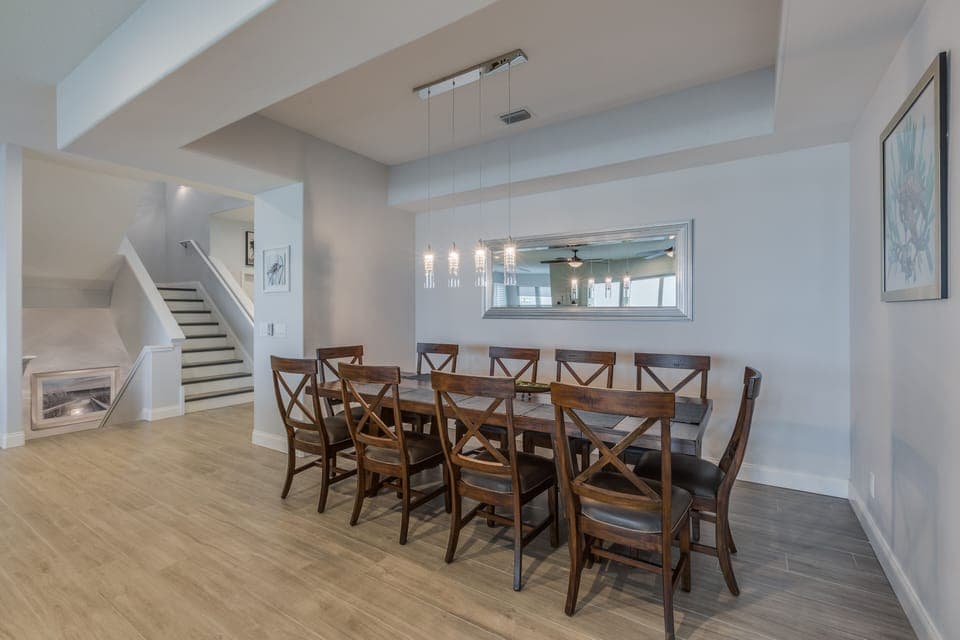 Dining Table with lots of seating.
