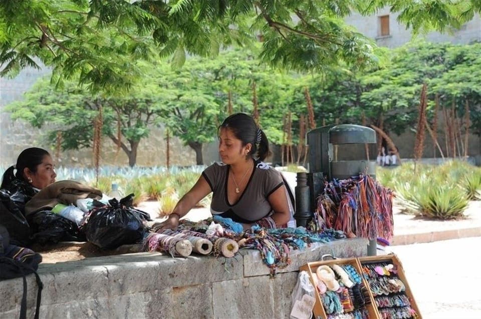Woman selling Textiles by Museum - 2 blocks away from casita