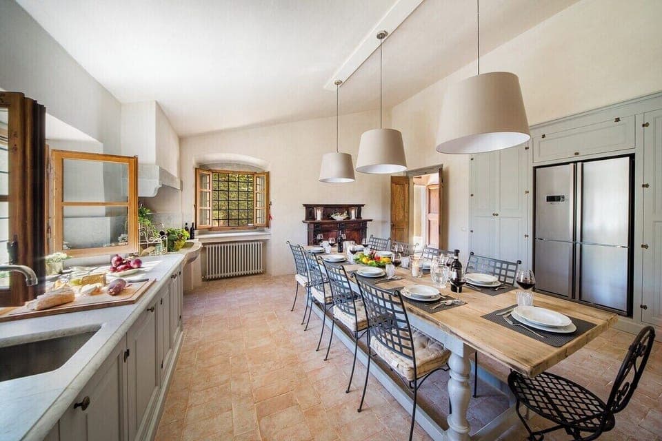 Fully equipped kitchen, with table seating up to 16 people