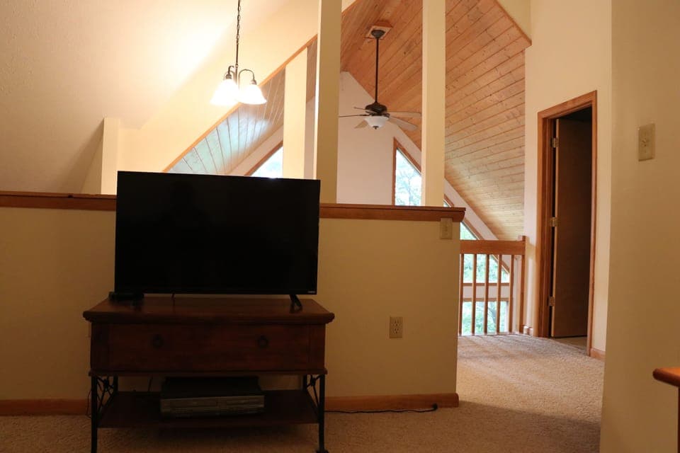 Upstairs game room television