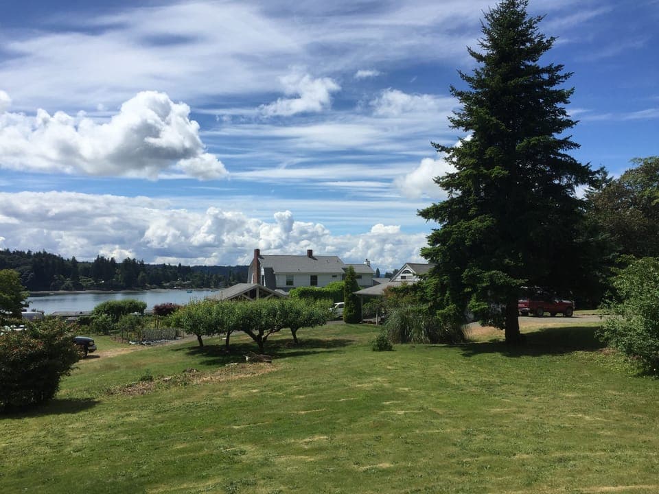 The view from the patio.  The clouds were particularly lovely that day.