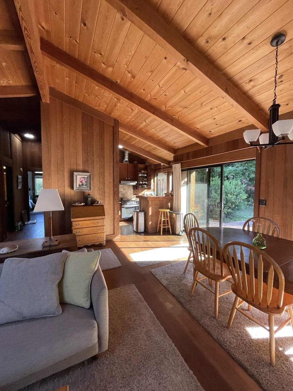 View of kitchen from dining area