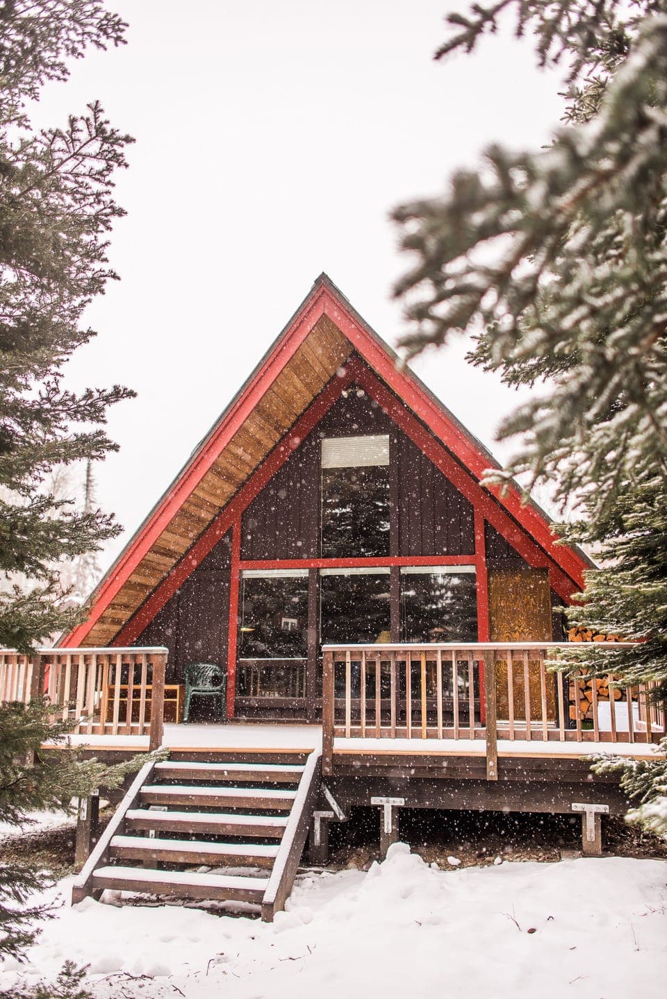 Front view of cabin.  Let it snow!