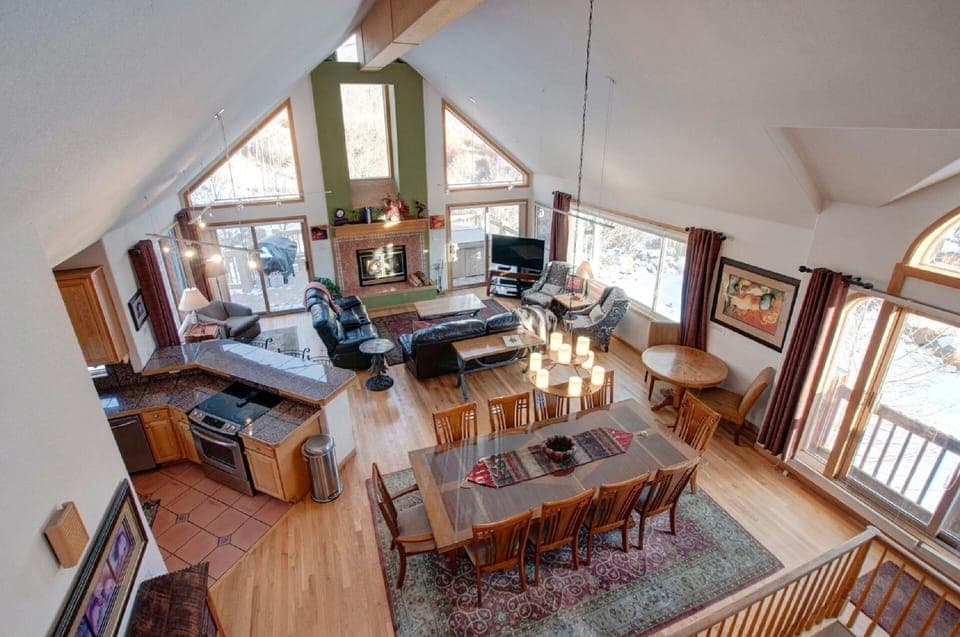 Great Room area (one of 3 living areas on different levels). Seats 20 for meals.