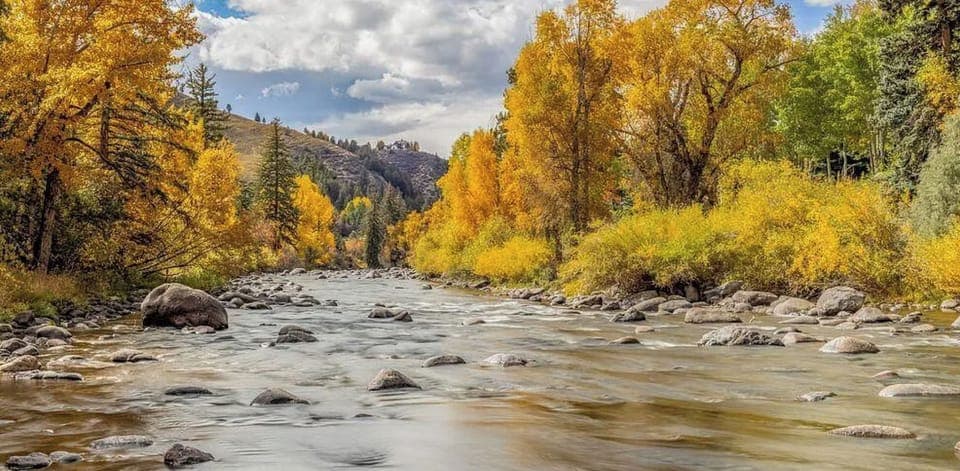 View from sitting area down the Eagle River!