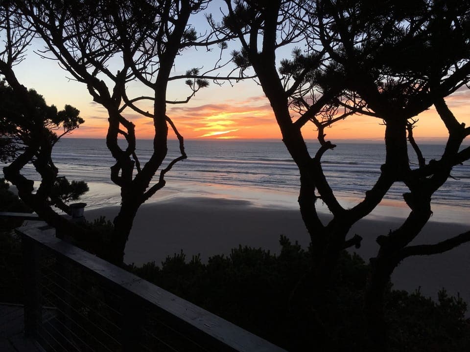 Sunset view off deck