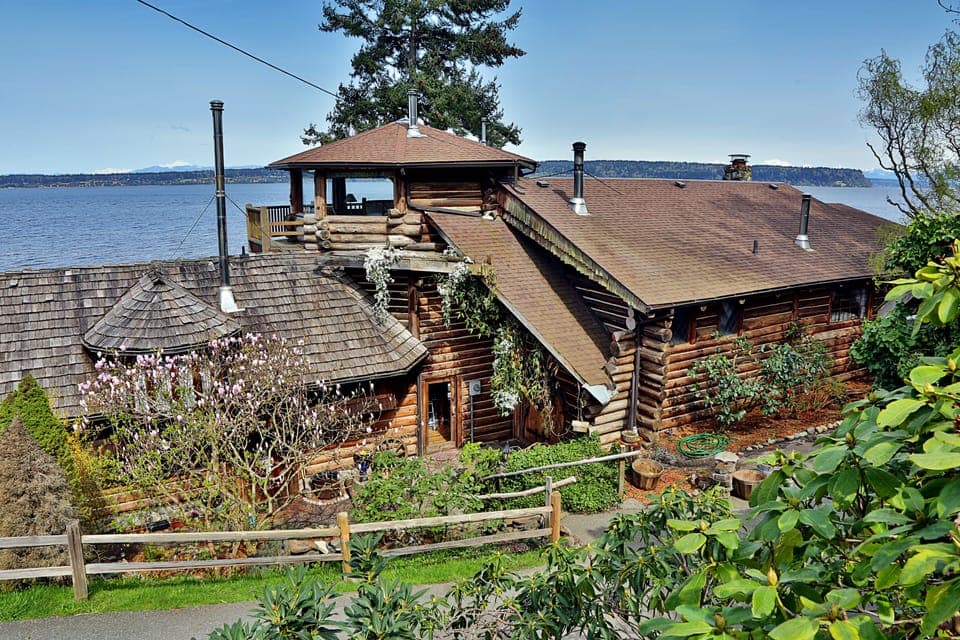 Log Castle Over Puget Sound