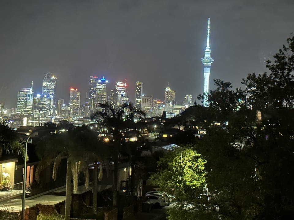 Sky Tower and city from master bedroom