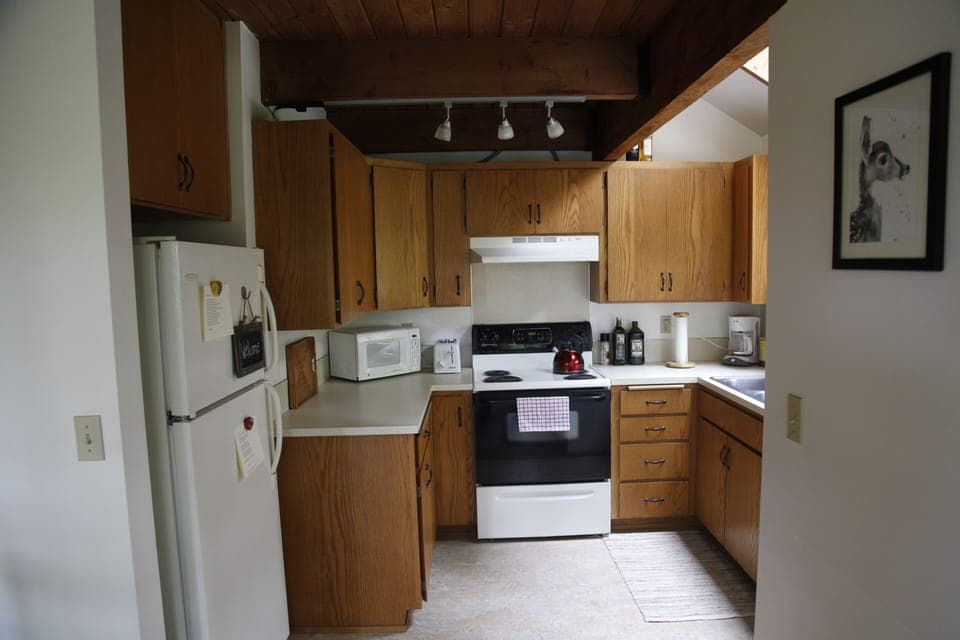 Kitchen includes all the basics. Skylight and dishwasher not pictured.