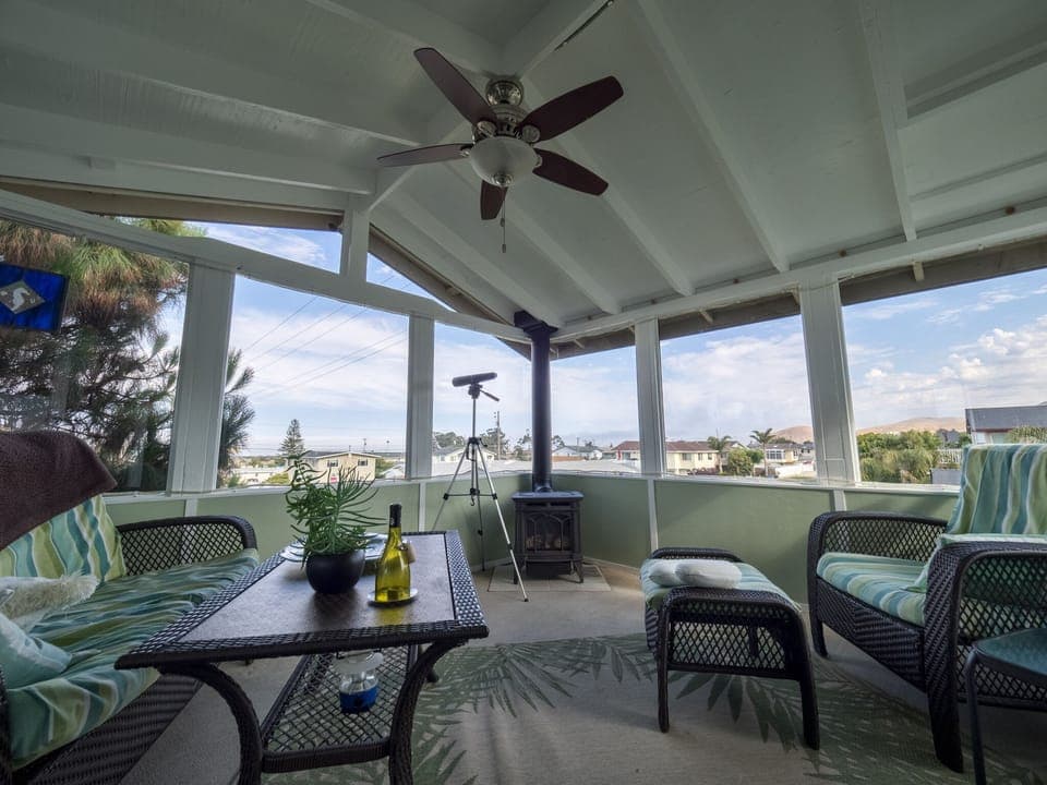 Newly painted sunroom.  A lot brighter than the previous color scheme.