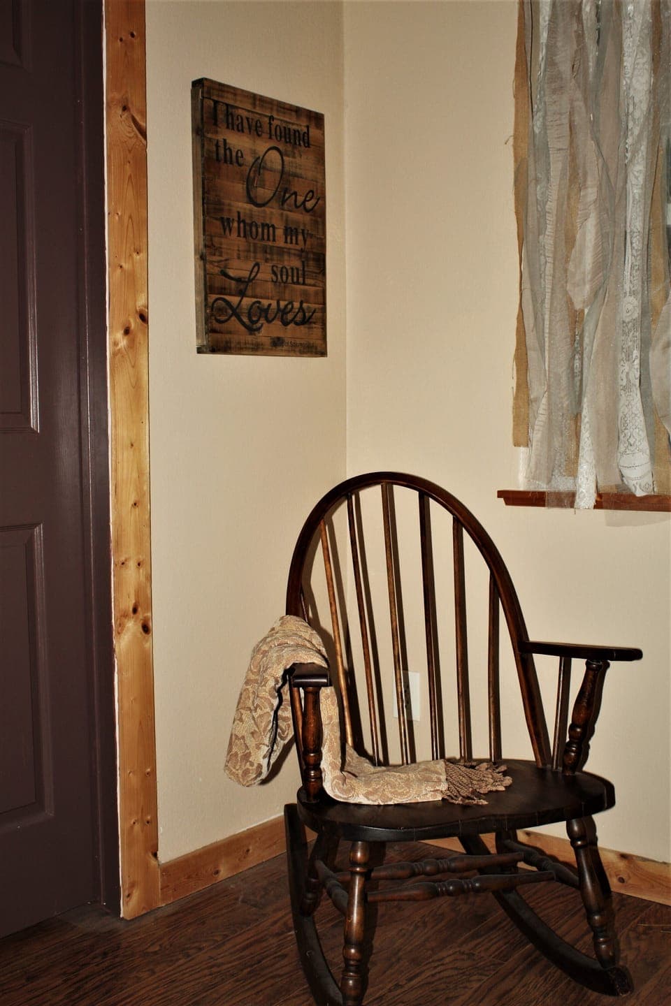 Rocking chair in master suite