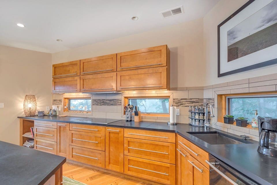 Kitchen (note that the coffee maker is a full pot style)