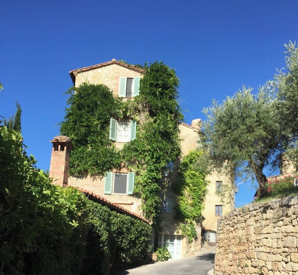 The villa with its climbing wysteria
