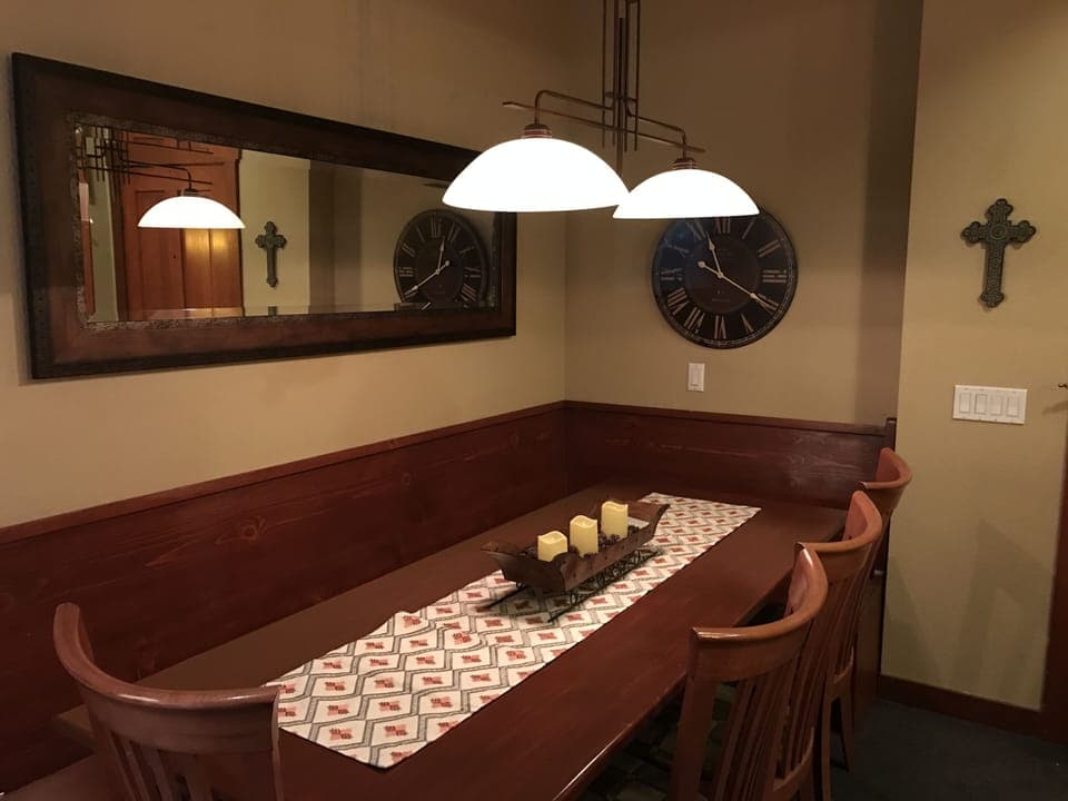 Dining Room Table with Interior Wrap Around Bench. Seats 8-10.