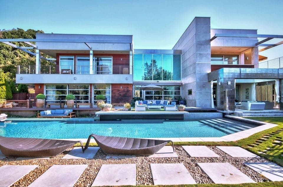 Huge salt water swimming pool, solar heated in the warmer months