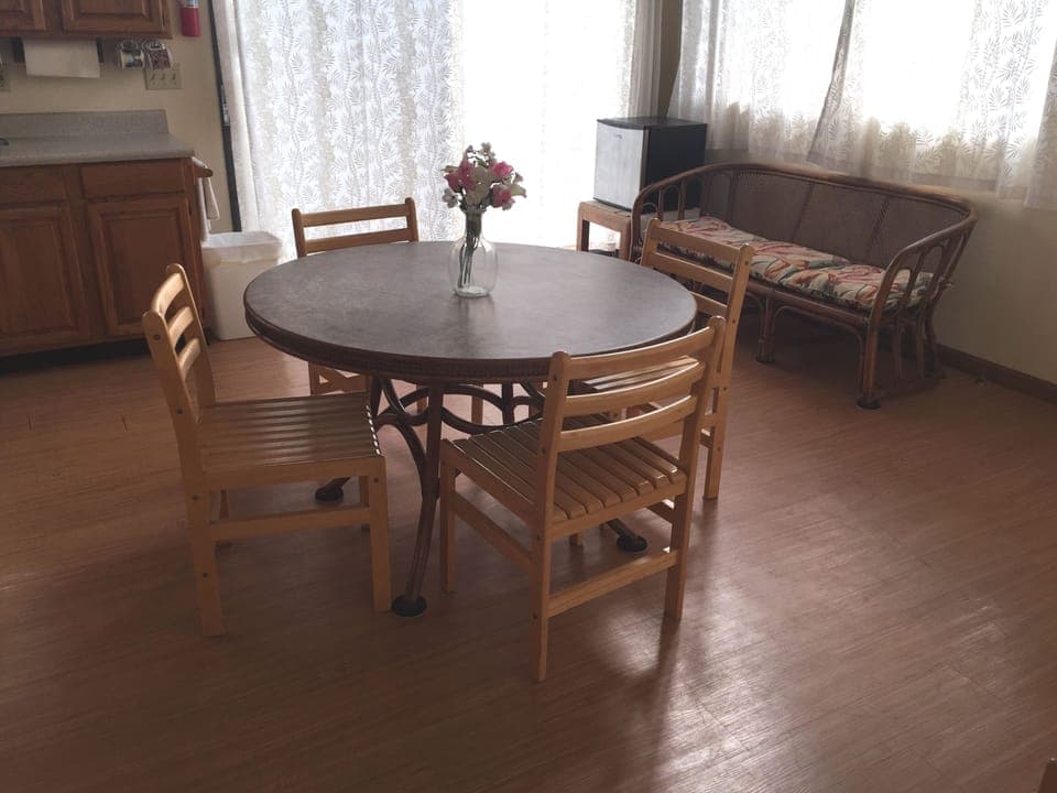 Small table in entry area