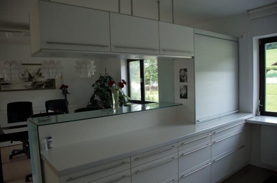 Kitchen showing pass through to Dining Room