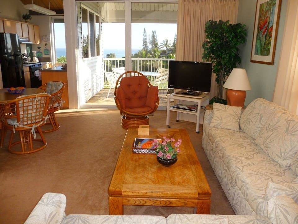 See the ocean from the comfort of the living room couch or loveseat.