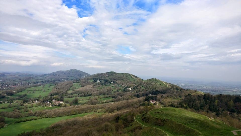 Malvern Hills from British Camp. "One of the goodliest Vista's in England."