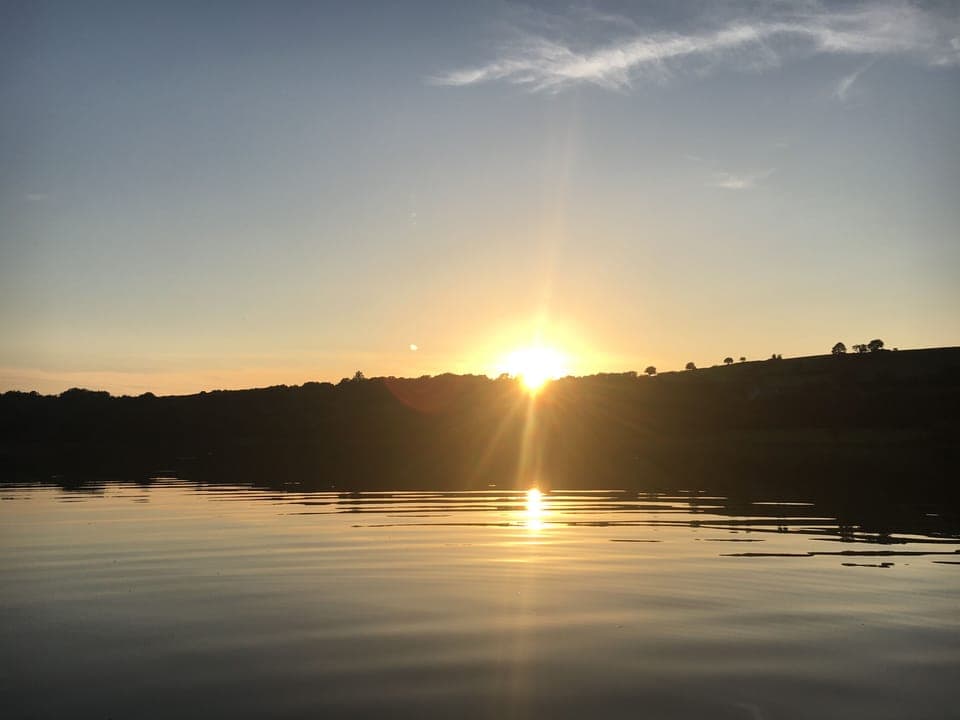 Sunset over the lake 