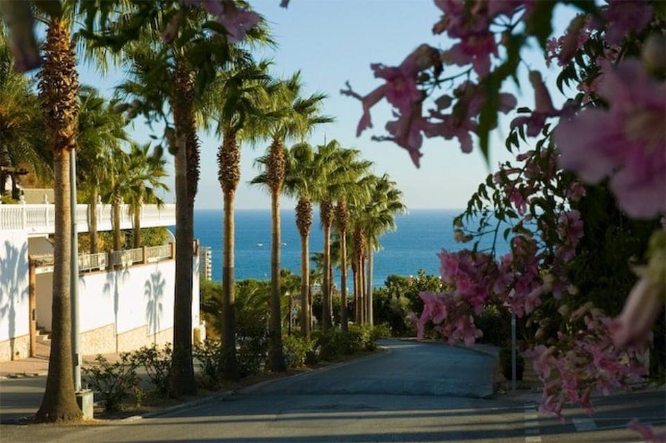 the beautiful street view to local beach
