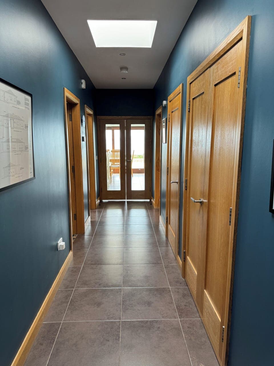 From the hallway looking down to the main room