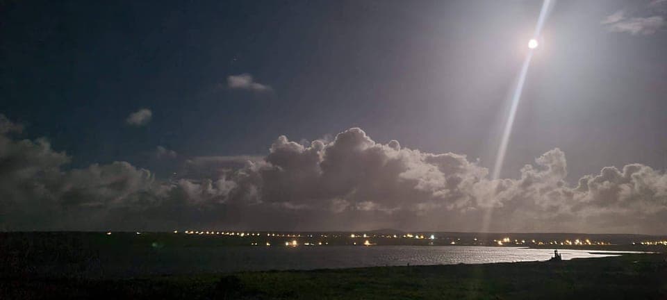 A clear winter evening