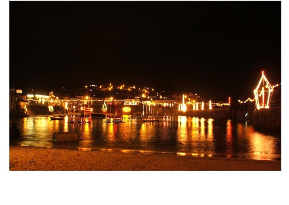 Christmas lights Mousehole Harbour