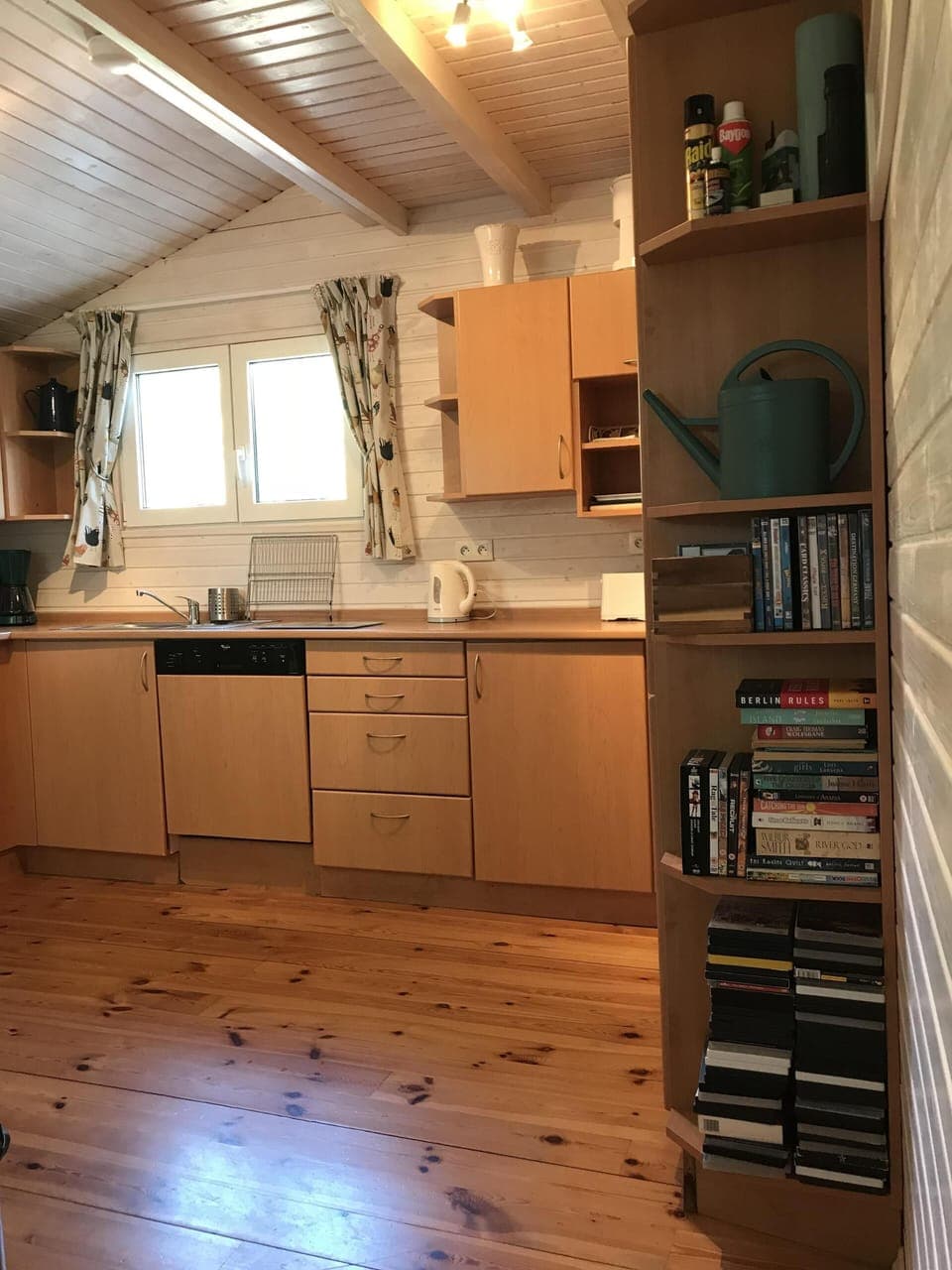 Kitchen with storage cupboards