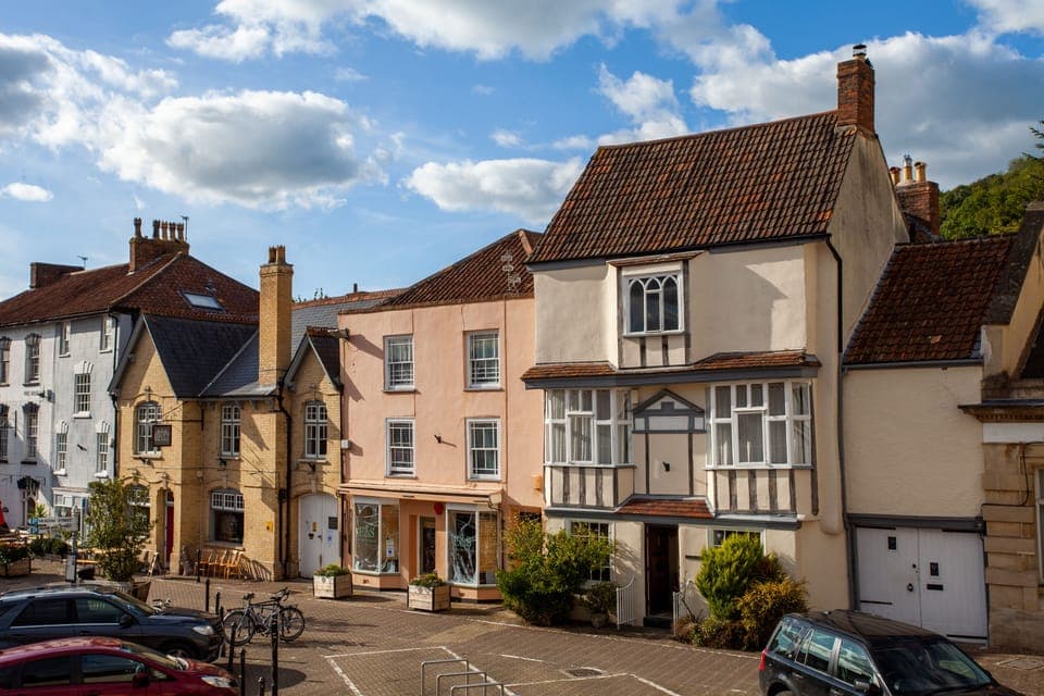 Old Angel in Axbridge's Medieval Square. 