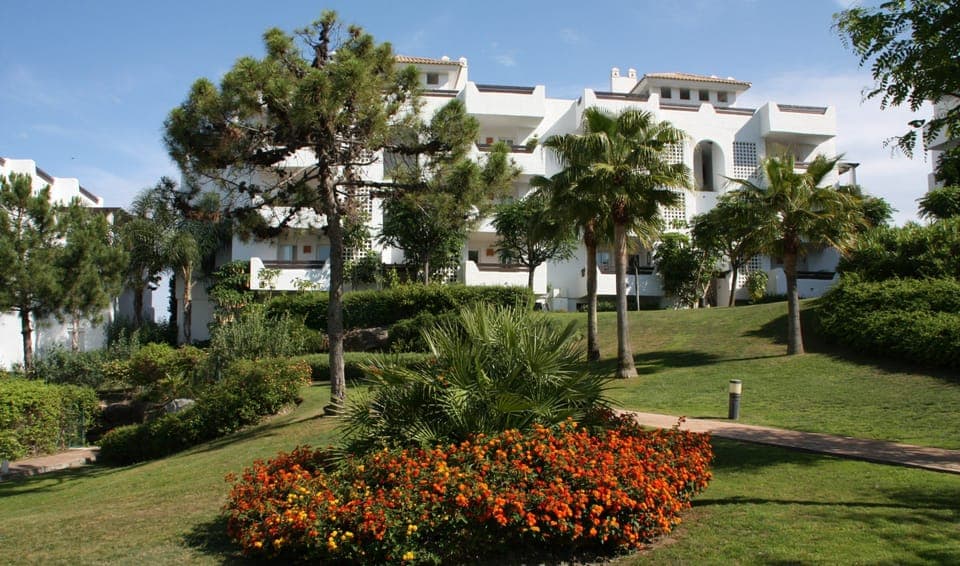 Front view of apartment from beautifully maintained gardens