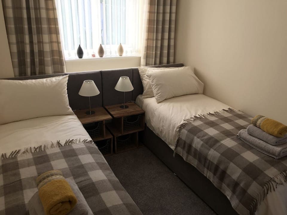 2nd bedroom set up as a twin, but can be converted to a king size.