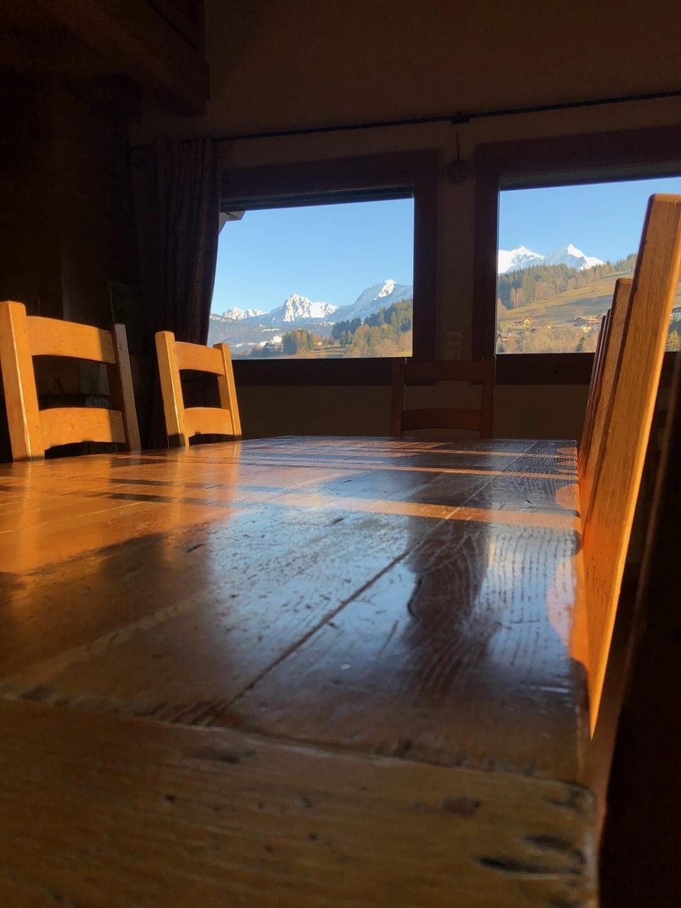 View of Mt Blanc from dining table
