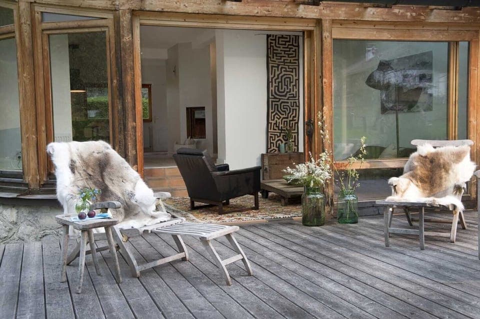 Patio and view inside the house