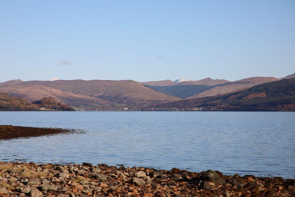 Loch Fyne from shore below cottage (50 metres).