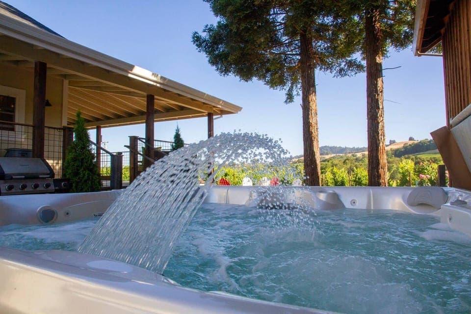 view from the hot tub