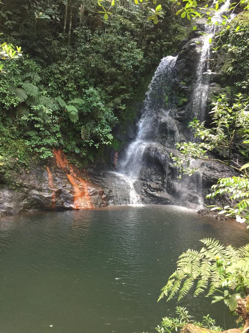 Waterfall at Cockscomb Jaguar Preserve.