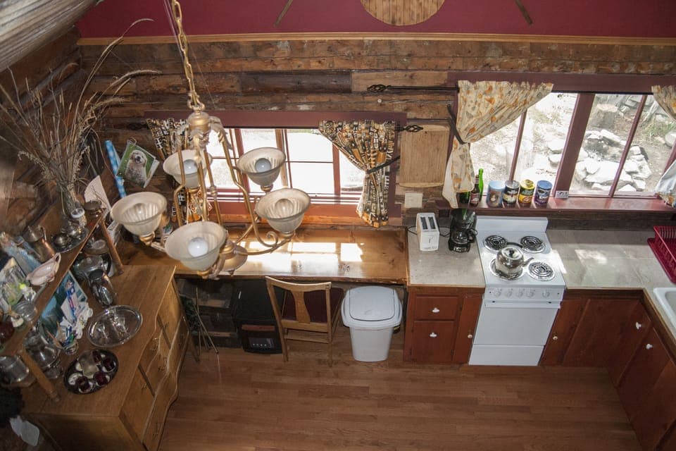Looking down from loft
