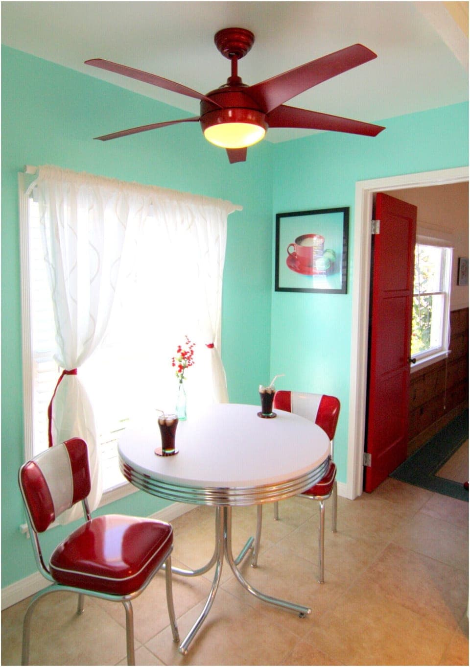 Vintage-inspired dining area.